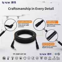 Cable de Extensión de Audio TRS de 2.5mm, Ángulo Recto de 90 Grados, Macho a Hembra, para Micrófono y Cámara, OEM de Fábrica