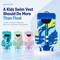 Gilet de natation personnalisé pour enfants avec support de tête, fermeture éclair frontale, quatre boucles de sécurité, sangles de maintien ajustables pour 1 à 10 ans