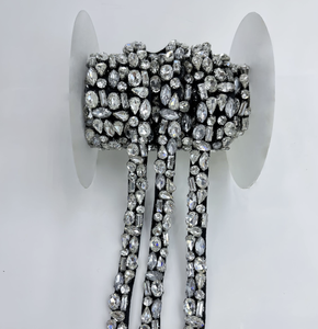 ZSY Vente en gros de dentelle à strass faite à la main, ruban en cristal à coudre pour la décoration des vêtements, bordure de <span class=keywords><strong>col</strong></span>, accessoires de bricolage - Product Image 1