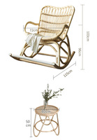 Fauteuil à bascule inclinable en rotin naturel tissé pour salon et balcon, été, Boconcept Indonésie