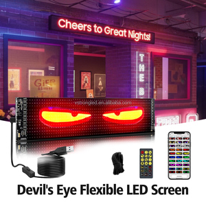 رسوم متحركة للعين Ojos Led Para Camion لوحة توهج قابلة للبرمجة ليد ملصق عيون الشيطان تضيء نافذة السيارة عيون ليد للشاحنة - Product Image 5