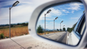 Juneng 6800lm IP65 ánh sáng ban ngày cảnh báo dẫn ánh sáng đường phố 6000K năng lượng mặt trời an ninh chiếu sáng với đôi cánh tay tối ưu hóa cho khả năng hiển thị đường - Product Image 2