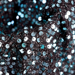 Gran oferta, tapicería brillante de color personalizado, tela de terciopelo con lentejuelas de poliéster azul marino para textiles para el hogar - Product Image 1