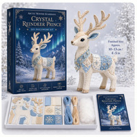 Kit de Manualidades de Fieltro con Animales del País de las Maravillas Invernales, Zorro de las Nieves, Ciervo, Lobo, 11 Estilos, Caja de Manualidades para Coser a Mano, Decoración Navideña, Regalo