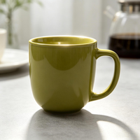 Grande capacité, vert olive, style américain, réutilisable, passe au lave-vaisselle, rentrée scolaire, logo personnalisé, cadeau d'entreprise, céramique