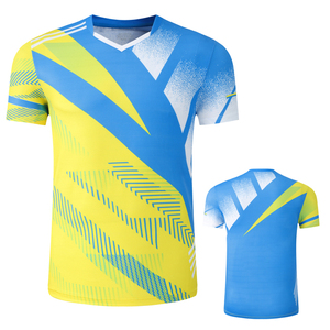 Grosir Logo Kustom Dicetak 100% Poliester Cepat Kering Bernapas Pria Lengan Pendek Tenis Meja Olahraga T Shirt - Product Image 5