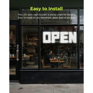 Letrero LED Abierto de 50x17 Pulgadas Súper Brillante Regulable con Control Remoto y Aplicación para Tiendas Minoristas - Product Image 6