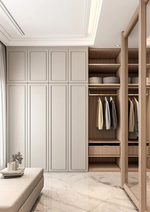 Muebles de dormitorio principal hechos a medida, lujo estilo Japandi, vestidor personalizado, armario empotrado de MDF con almacenamiento a medida. - Product Image 2