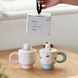 Taza de cerámica con diseño de koala, con tapa, apta para lavavajillas, regalo para niñas, taza para el desayuno - Product Image 2