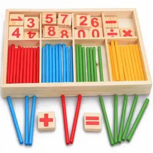 モンテッソーリおもちゃ数学教育木製おもちゃ子供男の子と女の子早期学習パズル赤ちゃん数カウントスティックおもちゃ