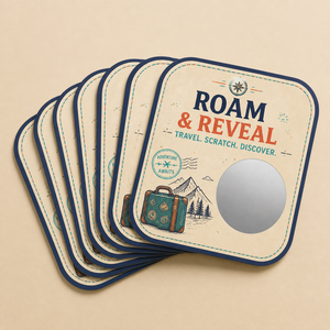 Cartes à gratter personnalisées de qualité supérieure avec motifs de logo sur mesure, thème voyage, couleur originale, impression CMYK, design personnalisé - Product Image 3