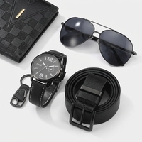Set Hadiah Grosir Jam Tangan Pria Mewah, Dompet, Sabuk, Kacamata Hitam, Gantungan Kunci dengan Kotak Hadiah Premium untuk Hadiah Hari Ayah