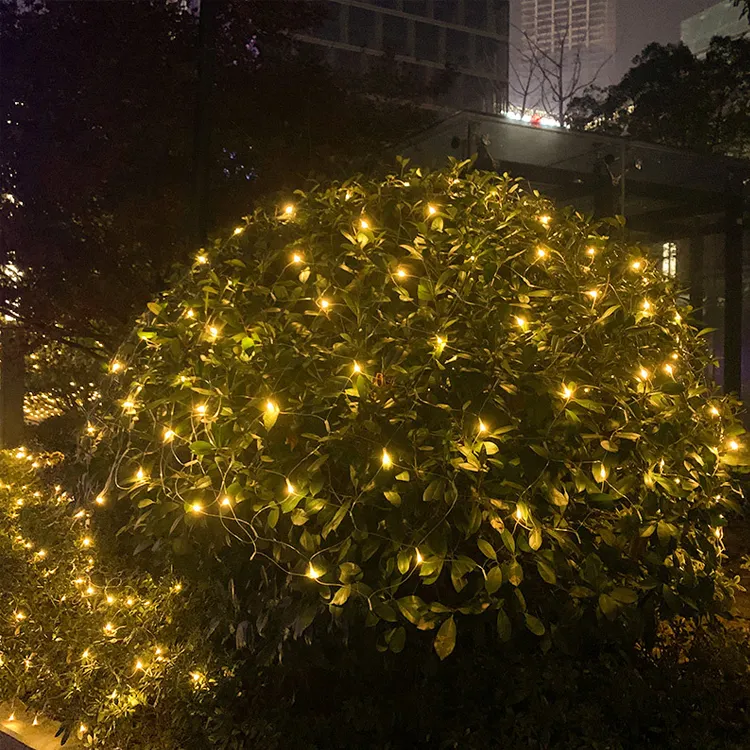 Twinklight Weihnachten Garten Rasenhof Sträucher im Freien wasserdicht Led Netzlichter Solar Twinkle Märchenbaum Netzlichter