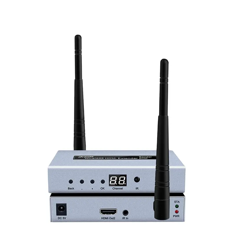 Uzun mesafe H.264 ses ve video iletim sinyali wifi adaptörü TX RX hdmi kablosuz verici ve alıcı genişletici