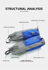 Randonnée en plein air Course à pied Alpinisme All-Weather Oxford 600D Nylon Tpu Leg Gaiter Imperméable Snow <span class=keywords><strong>Cover</strong></span> pour Hommes Femmes - Product Image 2