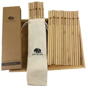 Commercio all'ingrosso 100% Naturale Biodegradabile Eco Friendly Straw bar accessori Organic Bere, Paglia Di Bambù