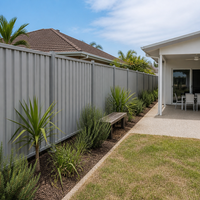 Clôture de jardin moderne standard australienne pour piscine, panneau de clôture en acier ondulé prépeint pour villa de luxe