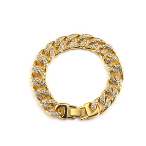<strong>2026</strong> Stainless Steel Jewelry Bling Rhinestone Golden Finish Crystal Hip Hop <strong>Necklace</strong> Jewelry Cuban Link Chain <strong>Necklace</strong> Men - Product Image 5