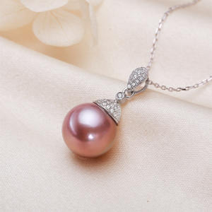 Pendentif en argent S925 avec perle d'eau douce Shanxia Lake pour femmes, collier simple et tendance avec perles de 11 mm - Product Image 3