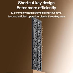 Ensemble clavier et souris sans fil professionnel <span class=keywords><strong>Yesido</strong></span> KB42 2.4G, Version : Anglaise (Noir) - Product Image 6