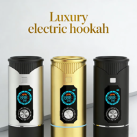 Chicha Électrique Mini Luxe Personnalisée avec Éclairage LED Miroir, en Aluminium, Rechargeable, Portable, Coffret Cadeau, pour Fumer
