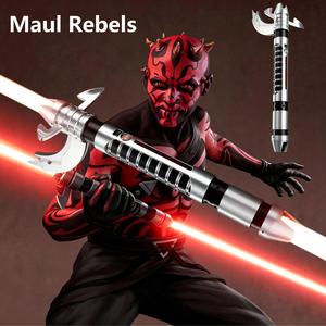 Espada de Darth Maul de Rebels <span class=keywords><strong>Tatooine</strong></span>, Sable de Luz Neopixel con Empuñadura Metálica, Réplica de Cosplay con Oscilación Suave, Sable de Luz de Doble Hoja Roja - Product Image 1