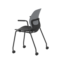 Fauteuil ergonomique en plastique écologique avec roulettes, pour étudiants (école et appartement)