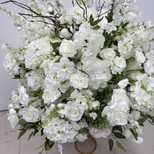 Centrotavola DKB Super Grande con Sfera di Fiori da 100cm, Composizione Personalizzata di <span class=keywords><strong>Rose</strong></span> Bianche e Ortensie in Seta per Matrimoni, Compleanni ed Eventi - Product Image 5