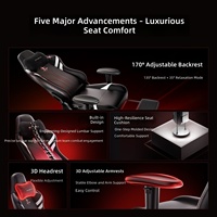 Chaise de jeu moderne et minimaliste pour e-sport, chaise de café internet, chaise de jeu pivotante réglable en hauteur, entièrement inclinable, ergonomique 3D