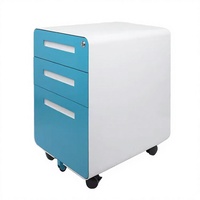 Armoire de rangement mobile en acier moderne à 3 tiroirs, meuble de bureau ou de salon, meuble à dossiers sur pied avec serrure à clé