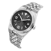 Vente en gros, montre mécanique automatique à cadran bleu glacé avec logo personnalisé, design sportif, multifonction, montre pour homme, mouvement NH35