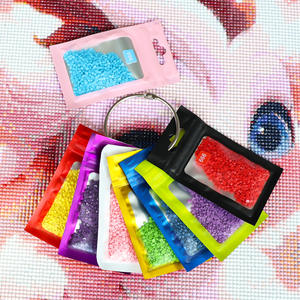 Kit aksesori alat lukisan berlian, tas ritsleting seni berlian warna-warni untuk tas penyimpanan bor lukisan Berlian - Product Image 4