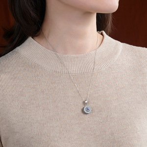 Colgante de lapislázuli de plata de ley S925 para hombres y mujeres, colgante de collar antiguo mate <span class=keywords><strong>Om</strong></span> Mani <span class=keywords><strong>Padme</strong></span> Hum, joyería - Product Image 5