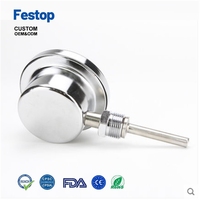 Customizable Industrial Radial Bimetal Pressure Thermometer WSS311/411/511 Stainless Steel Boiler Pipe Temperature OEM ODM