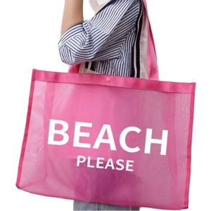 Bolso de <span class=keywords><strong>playa</strong></span> transparente de malla para mujer, bolso de hombro de verano para piscina con estampado brillante, bolso ligero - Product Image 1