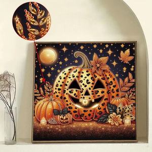 Vente en gros de kits de mosaïque de diamants 5D <span class=keywords><strong>à</strong></span> faire soi-même, imprimés de dessins animés, <span class=keywords><strong>citrouille</strong></span> d'Halloween, lumière en résine, papier <span class=keywords><strong>à</strong></span> <span class=keywords><strong>dessin</strong></span> en diamant, arbre pour la maison - Product Image 6