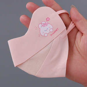 Masque de protection solaire pour enfants Ranmit en soie glacée respirante, motif dessin animé, pour usage extérieur, couvre-visage d'été - Product Image 4