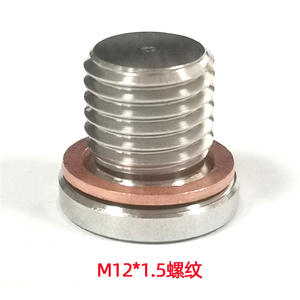 M12 x 1,5 Gewindeschraubstopfen Sechskant mit Rotkupferdichtung, Edelstahl SS304 - Product Image 5