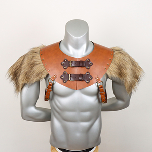 Costume de cosplay de roi guerrier <span class=keywords><strong>viking</strong></span> médiéval de la Renaissance pour homme avec col en fausse fourrure - Product Image 4