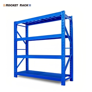 מדפי אחסון 200 ק\"ג, מדפי מוסך, מדפים מצופים באבקה, מערכת מדפים ממתכת למחסן - Product Image 1