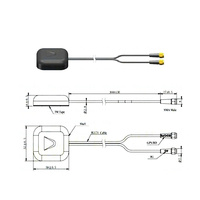 Antenne adhésive omnidirectionnelle extérieure à polarisation verticale, étanche, 4G LTE GPS BeiDou 2 en 1 à gain élevé