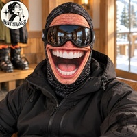 Masque de ski réaliste et amusant au design créatif transfrontalier en Spandex/Polyester, unisexe, pour les loisirs et les voyages