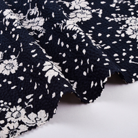 Tissu imprimé en coton froissé à texture naturelle, motif floral de luxe, pour robes et sacs pour filles et garçons