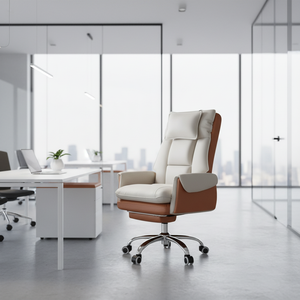 Silla <span class=keywords><strong>de</strong></span> Oficina Ejecutiva <span class=keywords><strong>de</strong></span> Lujo, Ergonómica, Reclinable, Giratoria, <span class=keywords><strong>de</strong></span> Cuero, Respaldo Alto, Reposacabezas Ajustable, Asiento <span class=keywords><strong>de</strong></span> <span class=keywords><strong>Trabajo</strong></span> Cómodo - Product Image 3