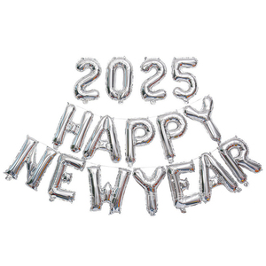 Ballons en aluminium de 16 pouces, alphabet, ensemble de 2025, décorations de fête du Nouvel An, joyeux nouvel an, vente en gros - Product Image 3