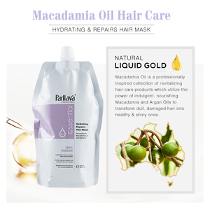 Nouveaux produits Parllava <span class=keywords><strong>Huile</strong></span> de macadamia pure naturelle biologique Masque capillaire <span class=keywords><strong>Huile</strong></span> <span class=keywords><strong>d</strong></span>'<span class=keywords><strong>argan</strong></span> marocaine pressée à froid Ensemble shampoing et après-shampoing - Product Image 4