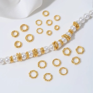 Simple 6 7 8mm <span class=keywords><strong>Pummel</strong></span> plano redondo suelto con cuentas encanto chapado en oro aleación con cuentas para Diy pulsera accesorios de joyería - Product Image 1