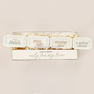 Tarjetas de cupones <span class=keywords><strong>para</strong></span> <span class=keywords><strong>parejas</strong></span> románticas con impresión de papel personalizada, <span class=keywords><strong>regalo</strong></span> de boda, cupones de actividad amorosa, billete - Product Image 1