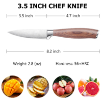 V5 3.5 Inch Koks Mes 5cr15mov Staal Balde Pakka Houten Handvat Oem Keukenmes Schillen Mes
