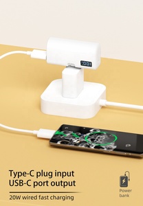 Alimentation portable directe d'usine 20W PD USB C pour téléphone portable, batterie à écran LCD, <span class=keywords><strong>mini</strong></span> <span class=keywords><strong>chargeur</strong></span> portable 5000mAh Power Bank - Product Image 5